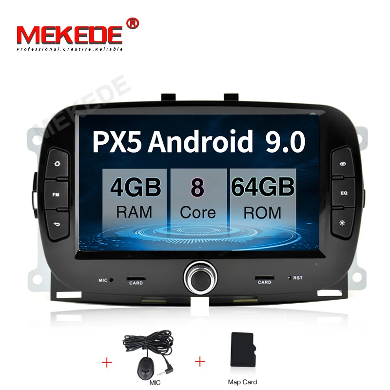 Android 9,0 4+ 64G Автомобильный CD dvd-плеер для FIAT 500-+ gps навигация 1024X600 Двухканальное радио мультимедиа 7 дюймов головное устройство - Цвет: 64G