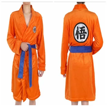 

Japanese classic anime Dragon Ball cosplay Son Goku Kakarotto adult child Jumpsuit pajamas Bathrobe Flannel cloak Flannel coat