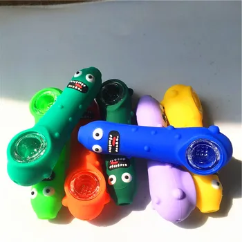 

5pcs pack Silicone Smoking Pipe Travel Tobacco Pipes Spoon Cigarette pipe Herb Accessories Tobacco Assorted