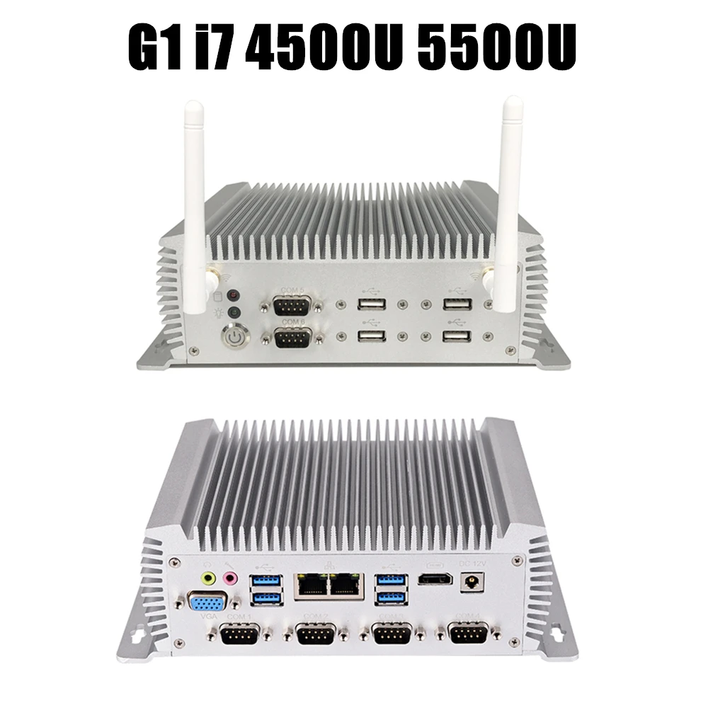 G1-i7 4500U 5500U Eglobal G серия промышленный мини-ПК без вентилятора Win10 Intel i7 i5 i3 2955U 2* Intel Lans 6* COM USB микро компьютер Linux 4G WiFi HDMI - Цвет: G1-i7 4500U 5500U