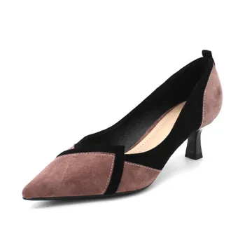 

Fall/Winter 2020 New Women's High-heeled Shoes Stiletto Pointed Shallow Suede Girlish Women's Shoes