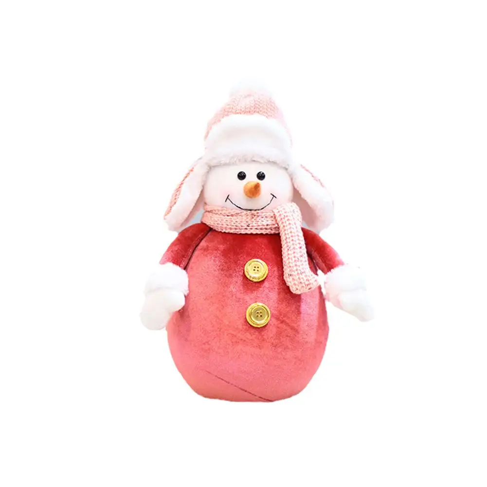 Рождественские украшения Рождественский подарок, снеговик, игрушка, кукла, висячие украшения для дома, розовый цвет - Цвет: S