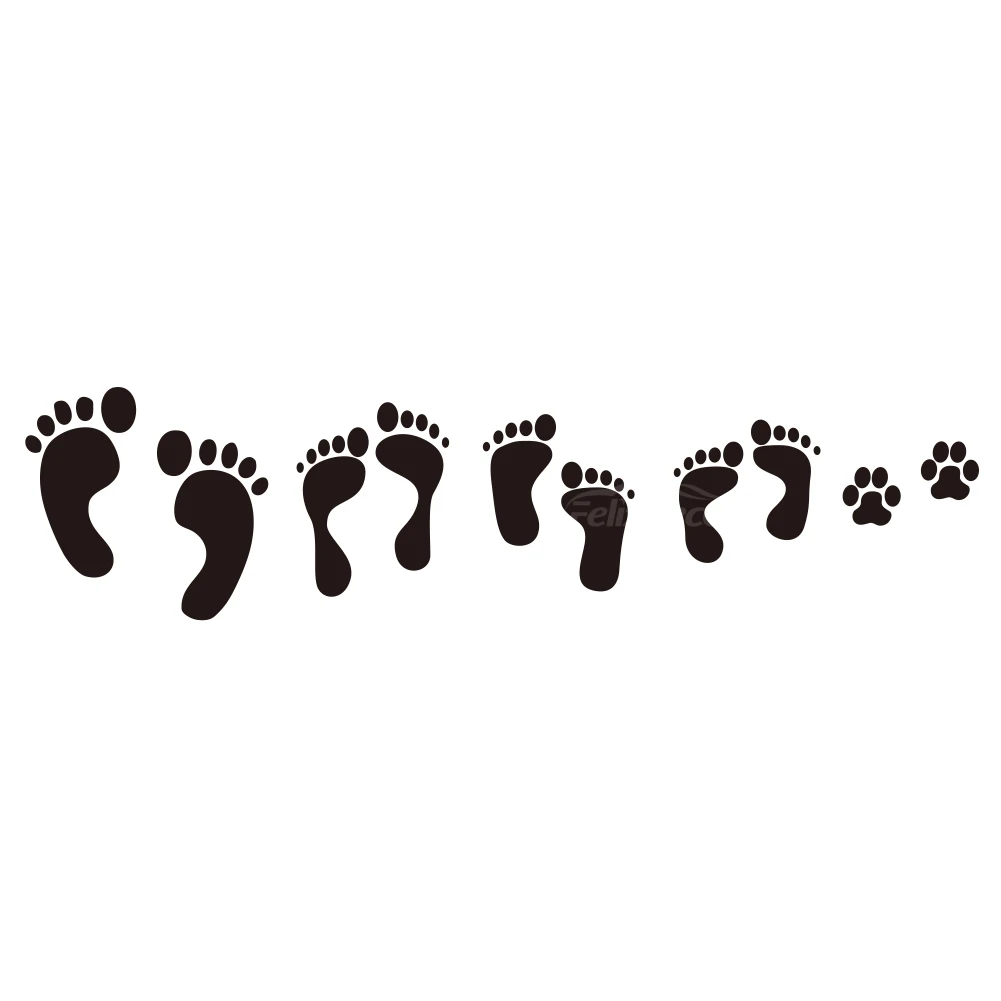 

7x28cm FOOT PRINT FAMILY Car Sticker Bumper Decor Waterproof Removable ZP086