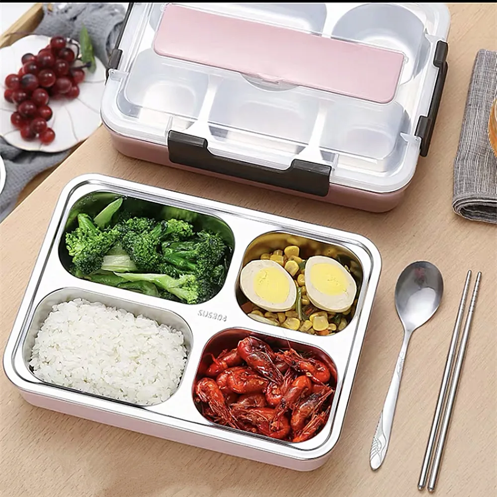Stainless Steel 304 Lunch Box Large-capacity Portable Bento Box  Food Containers For Picnic Office School (9)