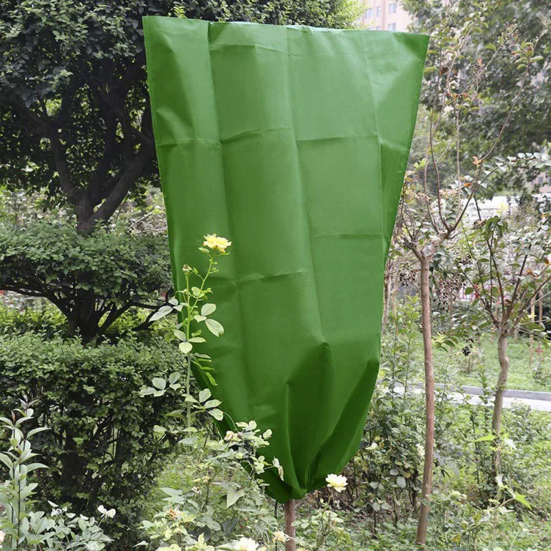 2 шт 100*80 см сумки для защиты растений зимний чехол для растений садовый инструмент чехол для растений нетканый материал Органическая сетка от насекомых Frost3