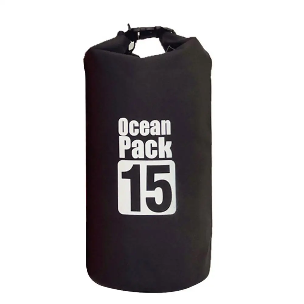 black 15L Несколько емкости Водонепроницаемый сухой мешок водонепроницаемый плавательный мешок для хранения пакет рафтинг Каякинг Кемпинг плавающий парусный спорт - Цвет: black 15L