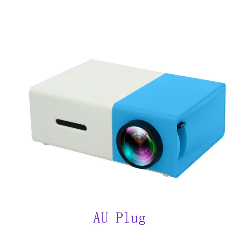 Salange YG300 Мини проектор светодиодный проектор 500LM Аудио HDMI USB мини YG-300 Proyector домашний кинотеатр медиаплеер - Цвет: Blue AU Plug