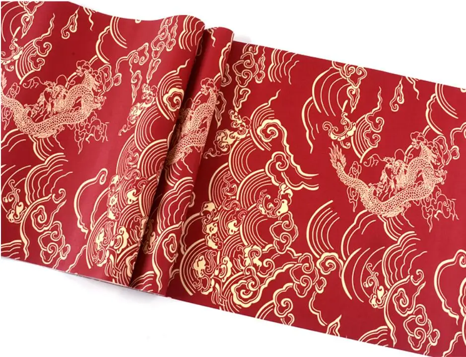 ZS-59901 Beibehang Chinese style dragon pattern classical Zen Chinese style tea house porch study Buddha Temple TV background wallpaper - Цвет: ZS-59901