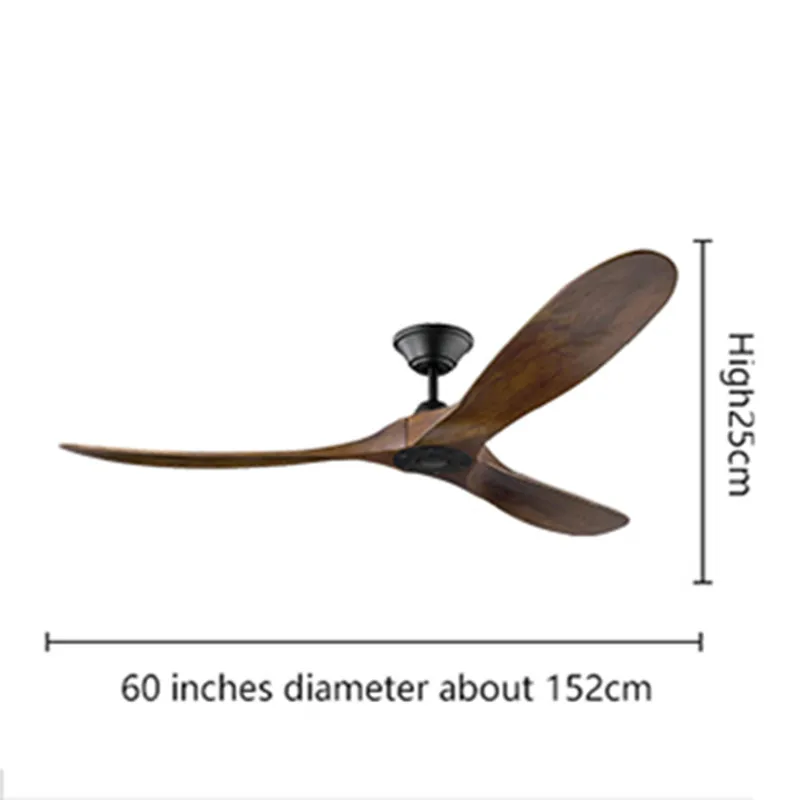 60 70 Inch Large Ceiling Fan Only Remote Control DC Motor Reverse Wood Blades Fans Lighting High Quanlity Design Wooden Fans 4