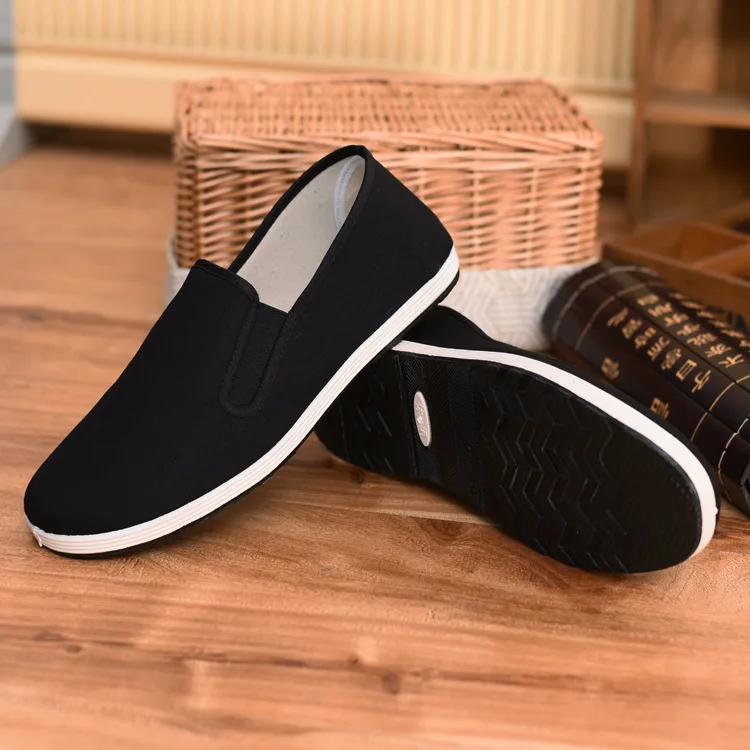 

New Style Old Beijing Cloth Shoes MEN'S SHOES Breathable And Comfortable Hotel Work Shoes MEN'S Shoes Black Fabric Shoes Men