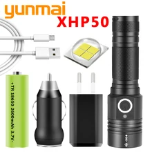 Xhp50 1474 светодиодный фонарик, зарядка через usb, растягивающийся, ударопрочный, перезаряжаемый фонарик 18650, мощный магнитный фонарь