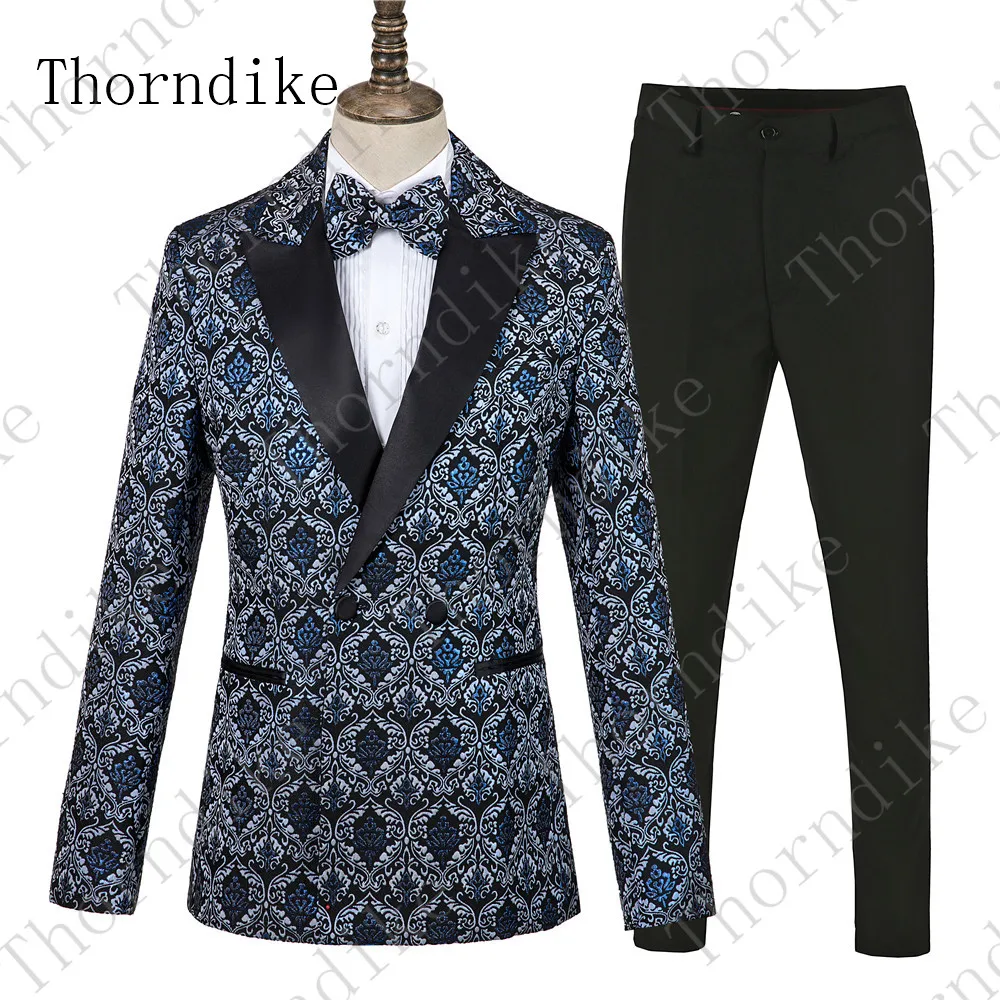 suits 9 Мужской Камуфляжный костюм Thorndike со штанами, свадебные костюмы для выпускного вечера для мужчин, бордовый жаккардовый приталенный костюм с цветочным принтом(пиджак+ жилет+ брюки - Цвет: suits 9