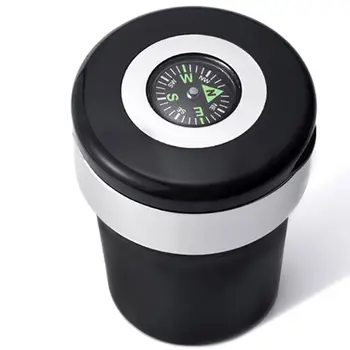 

Easy Clean Up Detachable Car Ashtray with Lid Compass LED Light and Lighter