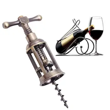 

Corkscrew Wine Bottle Opener Handle Pressure Vintage Alloy Red Grape Wine Opener Kitchen Tools Accessories Dropshipping