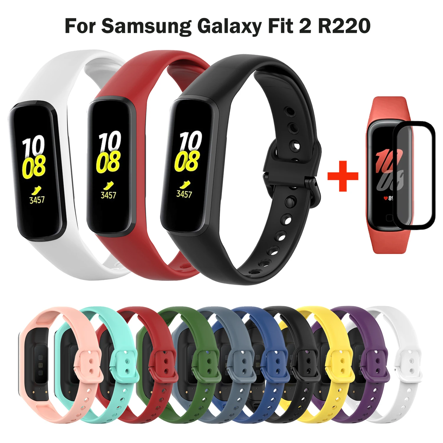 Silicone Wrist Strap For Samsung Galaxy Fit 2 R220 Smart Bracelet Band Replacement
