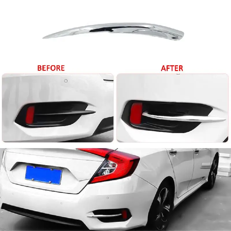 Хромированная лампа заднего противотуманного фонаря подходит для Honda Civic 10th Gen Sedan
