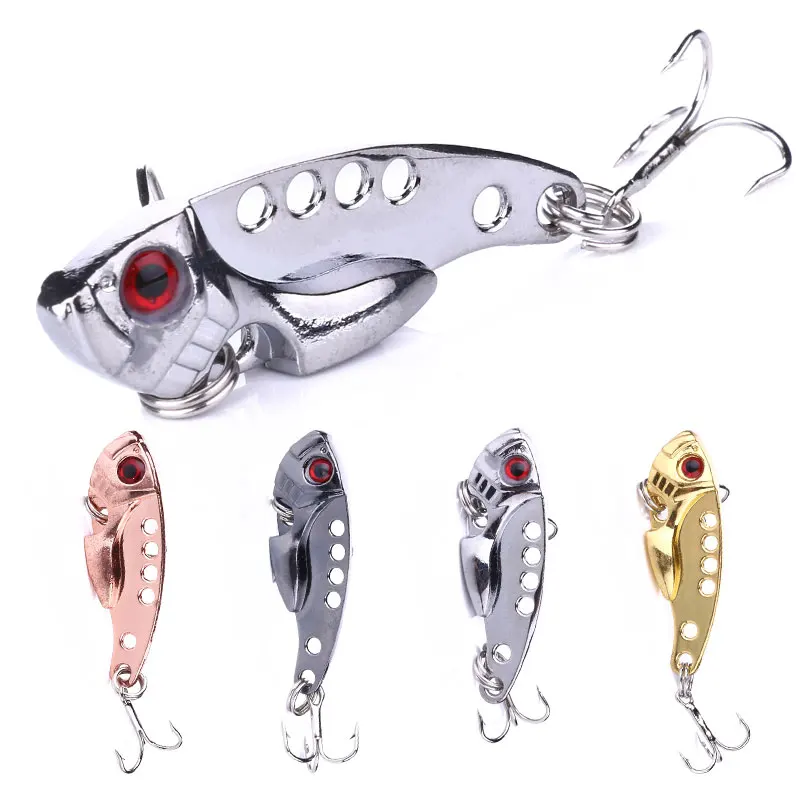 

1Pcs Metal VIB Lures 4cm 7g Vivid Vibrations Spoon Lure Fishing Vait Bass Artificial Hard Bait Cicada Lure VIB Bait 3D Eyes