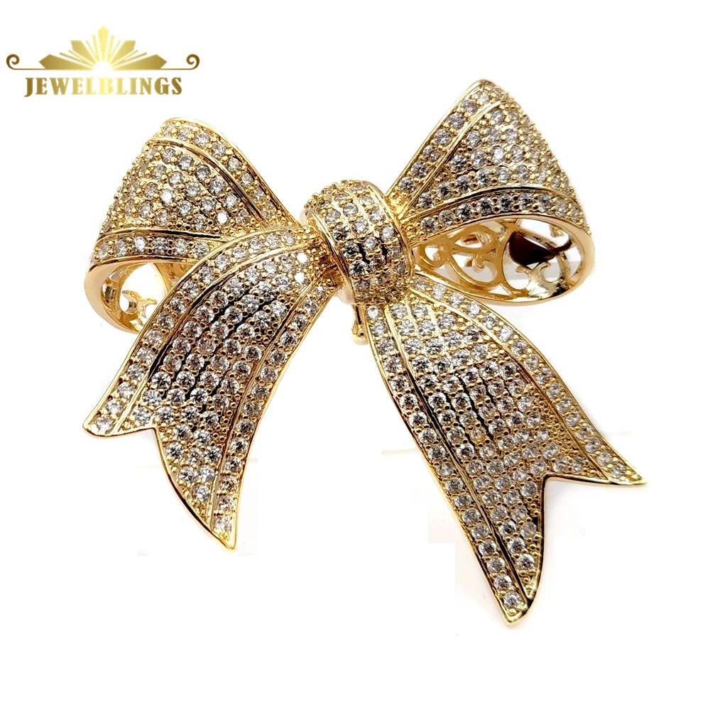 Dainty Gold Bow Brooch Pin - Vintage Sparkly Lapel Pin For Blazers, Scarves, Gifts - View #13