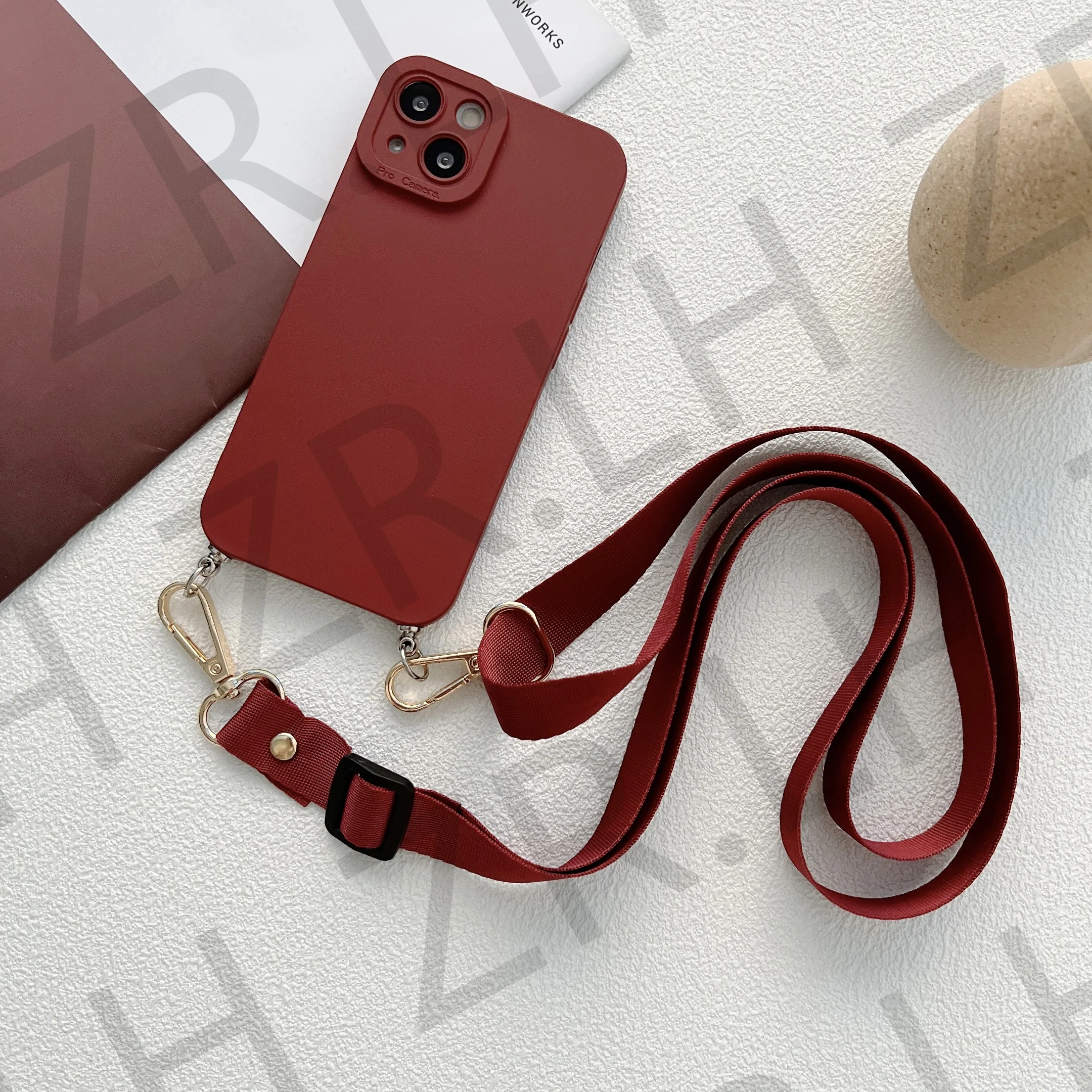 Elegant Crossbody Necklace Lanyard Phone Case with Chain and Silica Gel TPU Cover