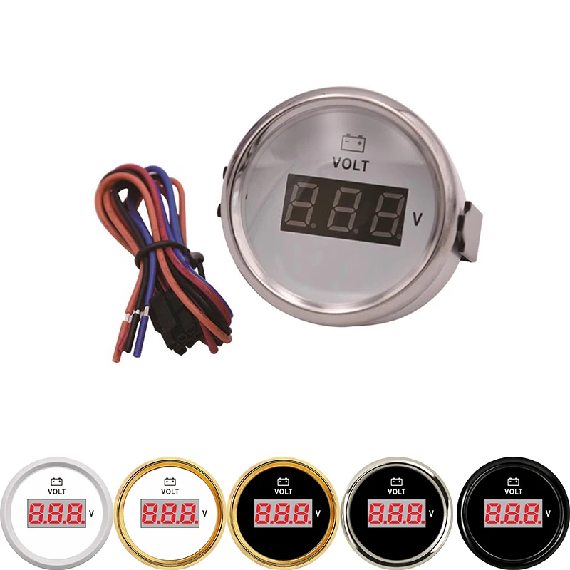 

52mm Meter Digital Voltmeter Waterproof Motor Auto Voltage Volt Gauge 8~32V Backlight fit Car Boat Yacht Truck Motorcycle Marine
