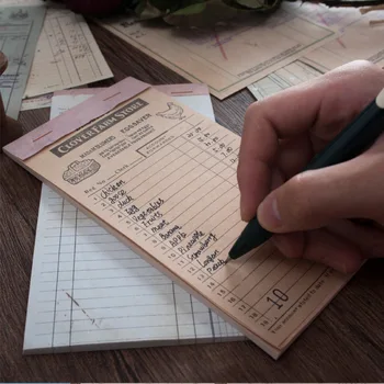 

Retro Multifunctional Receipt Series Vintage Kraft Paper Planner Tag Memo Pad Writing pad sticky note Message Note Paper Notepad