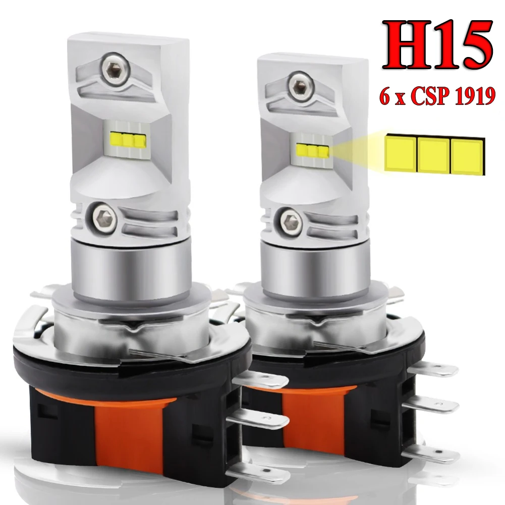 2 шт. H15 CSP 6SMD светодиодный головной светильник DRL автомобильный противотуманный дневной ходовой светильник 6000K белый