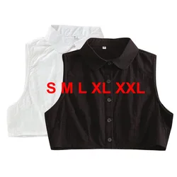Fake Collars Rounded men woman Detachable Shirt  Blouse XL XXL cotton Classic solid false choker white black accessories unisex