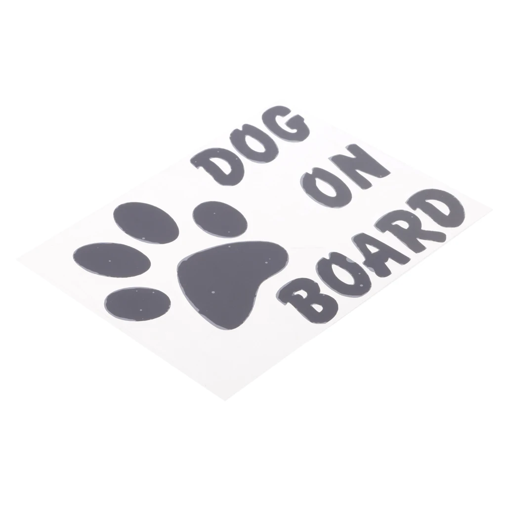 DOG ON BOARD Footprint Reflective Car Window Sticker Decal Decoration