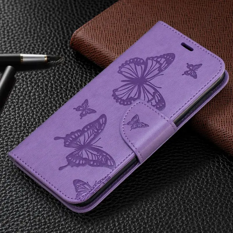 

Flip Phone Bags For Wallet Samsung Galaxy A10 A20 A30 A40 A50 A70 A6 A7 2018 Butterfly Case Stand Cover J4 Plus J6 Prime E07F