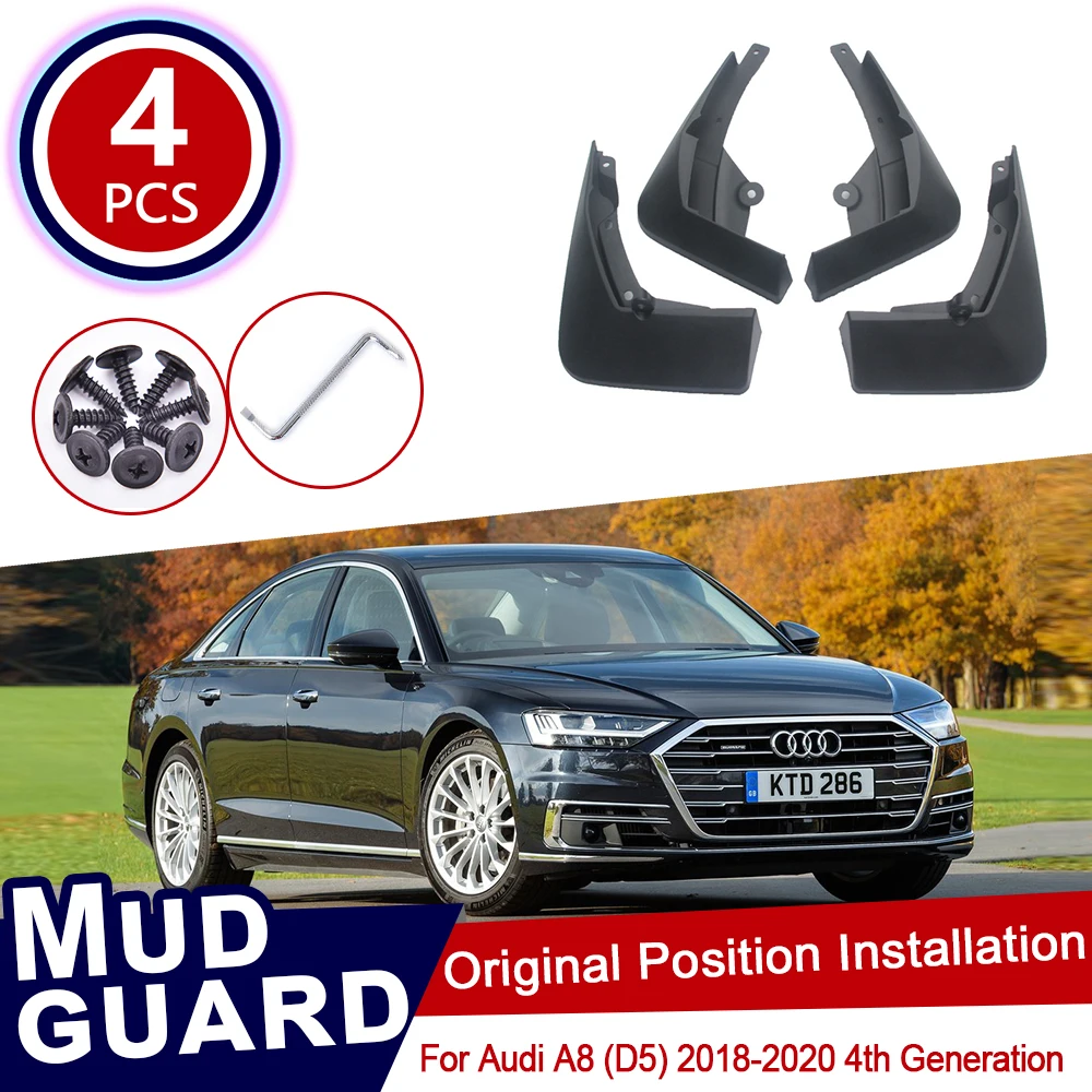 

4pcs for Audi A8 D5 2018 2019 2020 Mudflaps Mud Flaps Flap Splash Guards Mudguards Car Wheel Fender Front Rear Auto Accessories