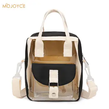 

Female Top-handle Bag Student Girls Fashion Women PVC Hit Color Bagpack Hit Color Transparent Casual Backpack Travel Holiday