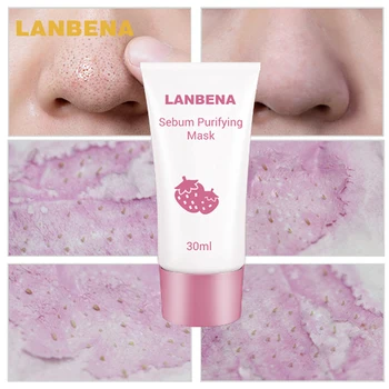 

LANBENA Strawberry Blackhead Remover acne cleaner Treatment Black Deep Cleansing Black Mask Purifying Peel-off Mask