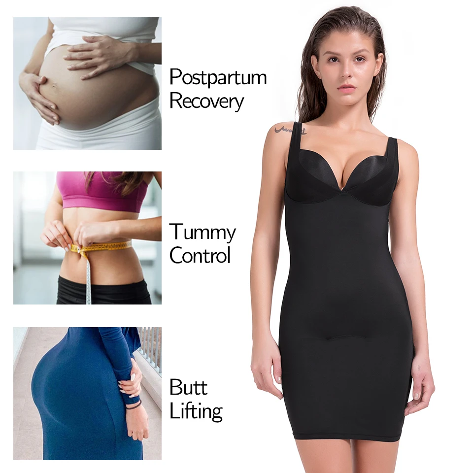 best tummy control shapewear Women Shaperwear Seamless Full Slips for Under Dresses Tummy Control Underskirts Slimming Underwear Smooth Camisole Body Shaper assets by spanx
