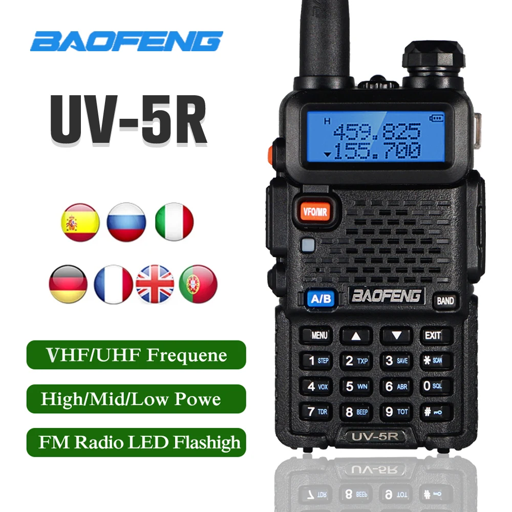 Двухдиапазонная двухсторонняя рация Baofeng UV 5R 128CH VHF UHF FM VOX Ham CB радио наружный