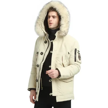 

2020 winter new men's thickened down jacket, white duck down warm Hooded Coat, one foreign trade men's clothing