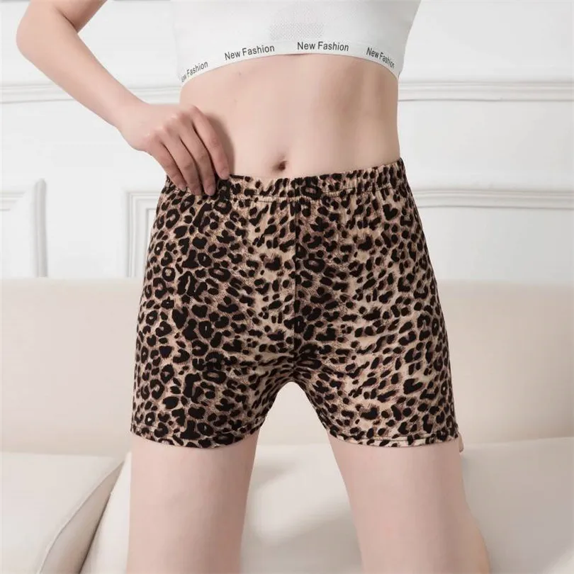 YSDNCHI Women Stretch Workout Floral Printed Summer Shorts New Ladies Polyester Leopard Fashion Casual Fitness Plus Size Shorts