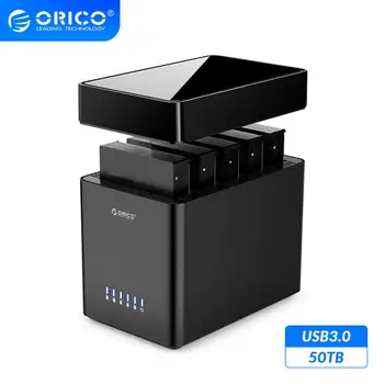 

ORICO DS Series 5 Bay Magnetic 3.5'' USB3.0 HDD Docking Station Support 50TB Max 5Gbps UASP HDD Case Tool Free HDD Enclosure 12V
