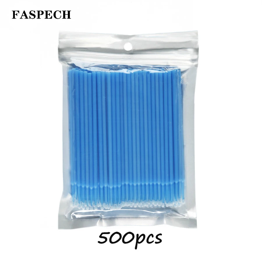 

Faspech 500Pcs Disposable Eyelashes Extension Individual Swab Micro Brush For Eyelash Extension Tools Green Make Up Brushes