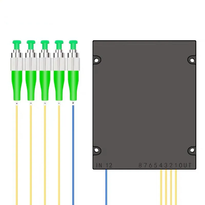 FC/ APC 1x4 PLC Fiber optical splitter single mode with FC APC connector FTTH SC 1x4 PLC ABS optic splitter box