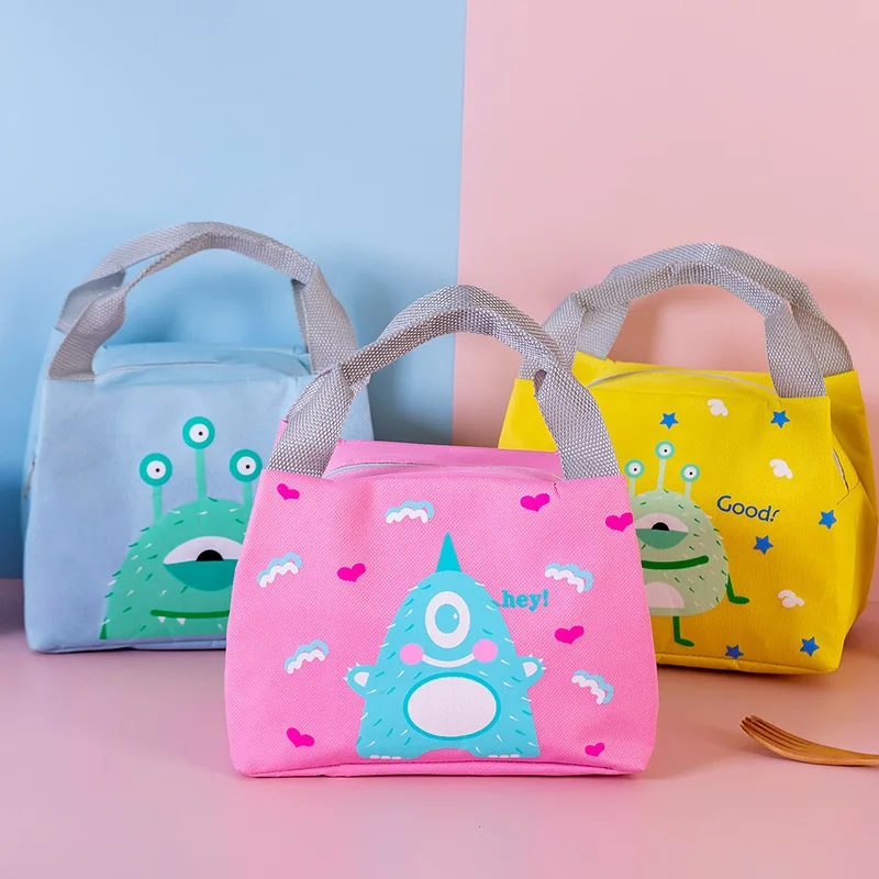 Kids Cartoon Lunch Bag For Student Cute Girls Boy's Hand Cooler Bags Portable Thermal School Breakfast Picnic Food Box