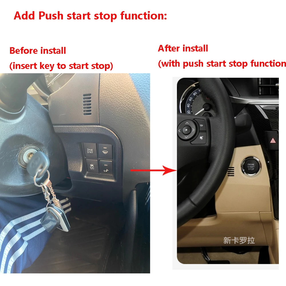 For Toyota Corolla Car Add Push Button Start Stop And Remote Key Start Stop System For Toyota Corolla Year 2014 2018 Plug Play Starter Parts Aliexpress