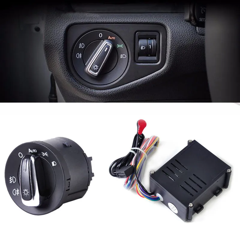 

Headlight Lamp Switch Light Sensor Auto Headlight Head Light Sensor Chrome Switch For V W Headlight Controller