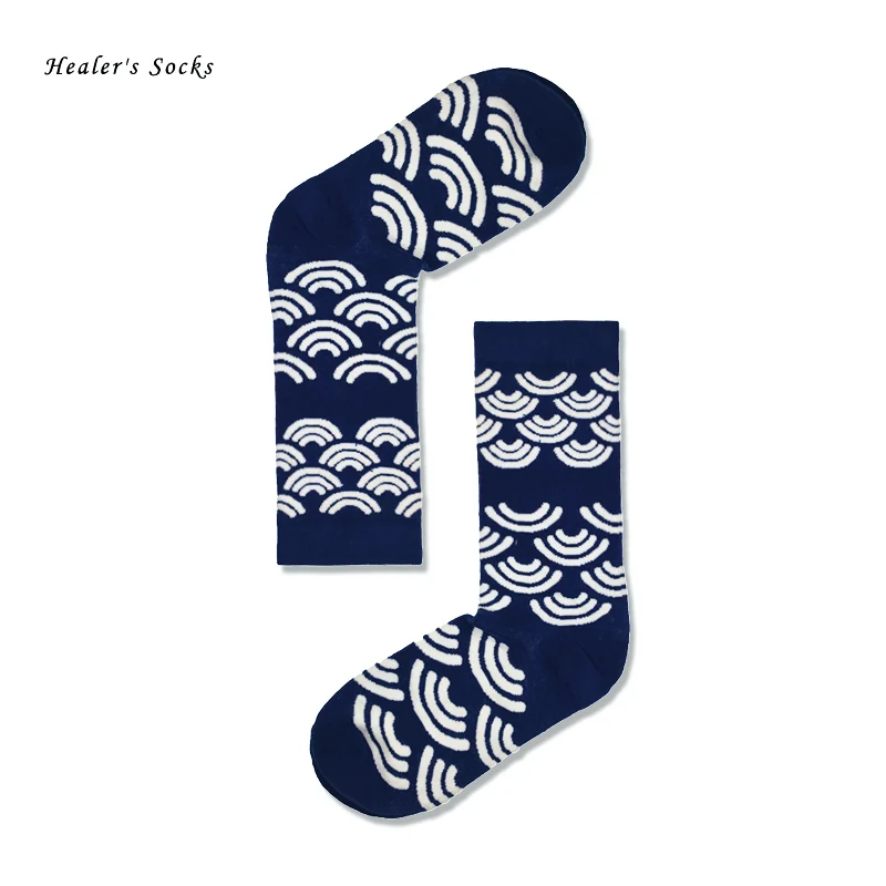 

1 pair of men and women socks cotton blue cloud trend gift fashion art skateboard Harajuku funny hip hop original weed tube sock
