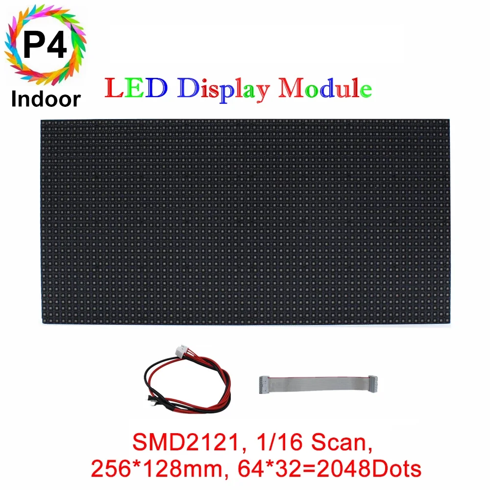 

P4 Normal Indoor LED Module,Full RGB 4mm Pixel Pitch LED Display Tile in 256*128mm,with 2048 dots, 1/16 Scan