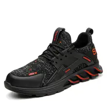 Строительные мужские уличные ботинки большого размера со стальным носком; рабочие ботинки; Мужская камуфляжная защитная обувь с прокалыванием; дышащая обувь