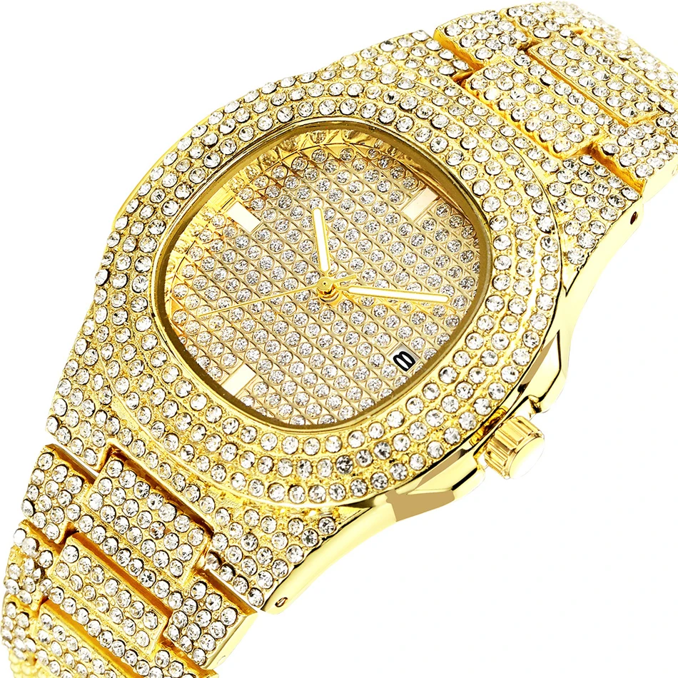 Patek Phillippe Relogio Masculino Tacto мужские часы лучший бренд класса люкс модные часы бриллианты серебряные водонепроницаемые спортивные часы 40 мм