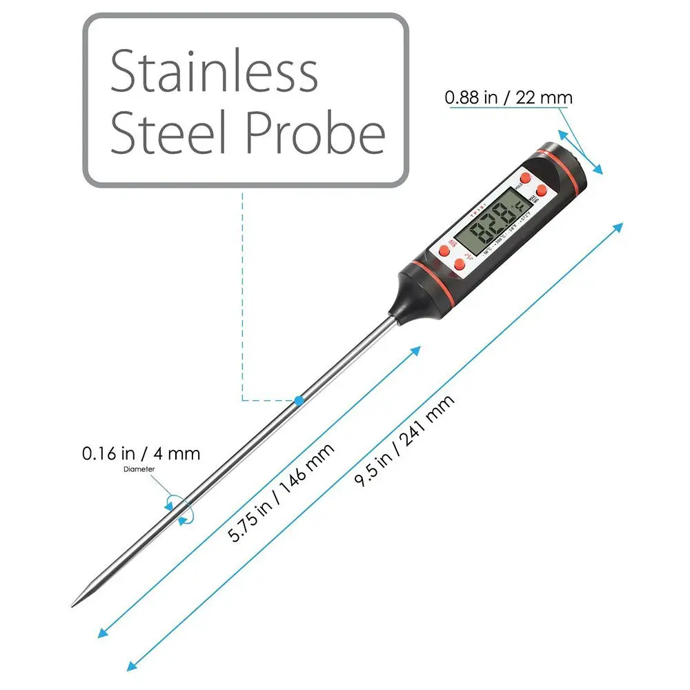 2 шт. термометр для мяса Инструменты Кухня температура детектор Цифровой приготовления пищи зонд Электронный барбекю выпечки кондитерских изделий
