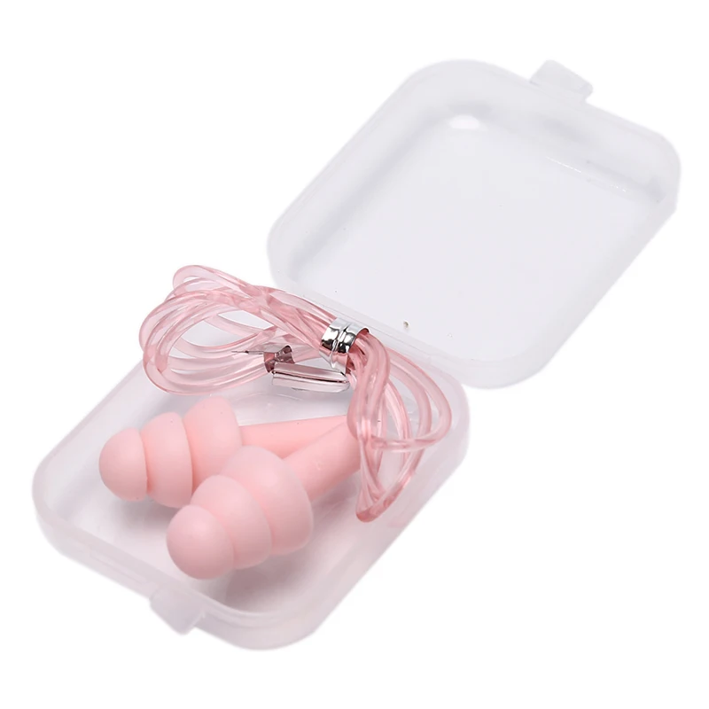Soft Silicone Corded Ear Plugs Ears Protector Washable Reusable Hearing Protection Noise Reduction Earplugs Earmuff