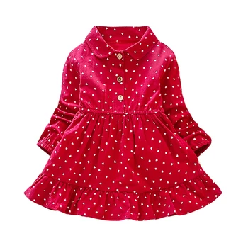 

2020 New Cotton Childs Girls Clothes Autumn New Children Clohting Dot Print Fashion Kids Princess Dress Baby Girls Dress New