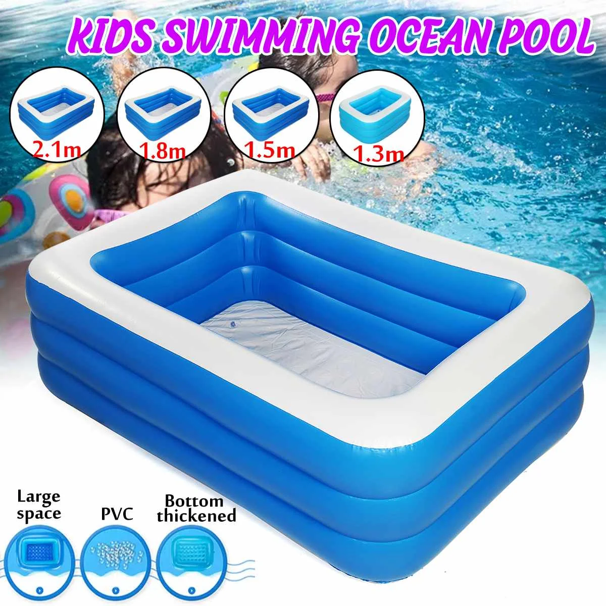 Piscina inflable niños y adultos de 1,3 m, 1,5 m, 1,8 m, 2,1 m, piscina para niños y adultos, bañera de baño para niños, infantil para exteriores, piscina infantil|Piscina| AliExpress